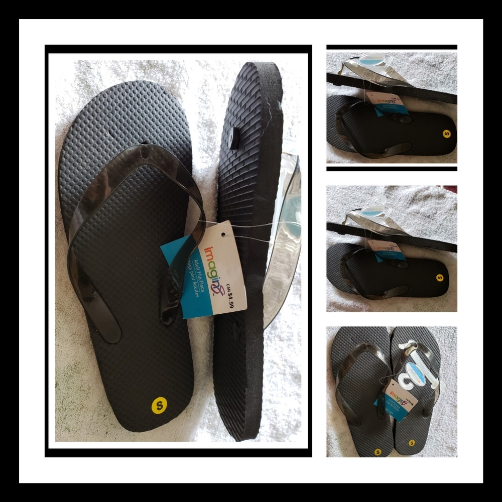 Imagine Flip Flops Black;Blue~NEW